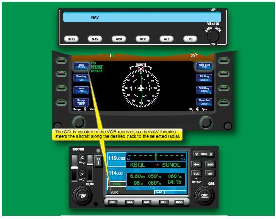 Navigation mode to follow a VOR radial